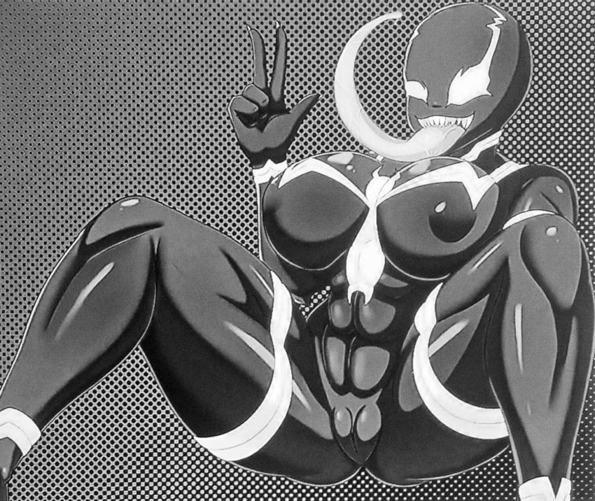 1girls abs big_ass big_breasts big_nipples black_and_white black_body black_skin completely_nude_female female female_only gyro332x hairless hairless_pussy large_tongue legs_apart legs_up marvel mister_axolotl monster_girl naked nightmare_waifu peace_sign pussy saliva saliva_on_tongue seductive seductive_pose sharp_fingernails sharp_teeth she-venom showing_breasts showing_pussy thick_thighs thighs voluptuous voluptuous_female