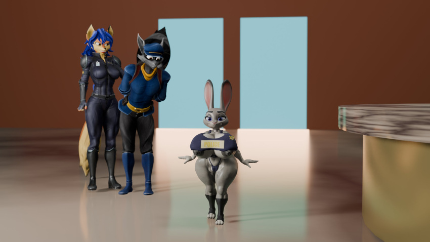 big_breasts breasts carmelita_fox crossover disney judy_hopps notsafeforgek sly_cooper sly_cooper_(series) tagme thick_thighs video_games wide_hips zootopia