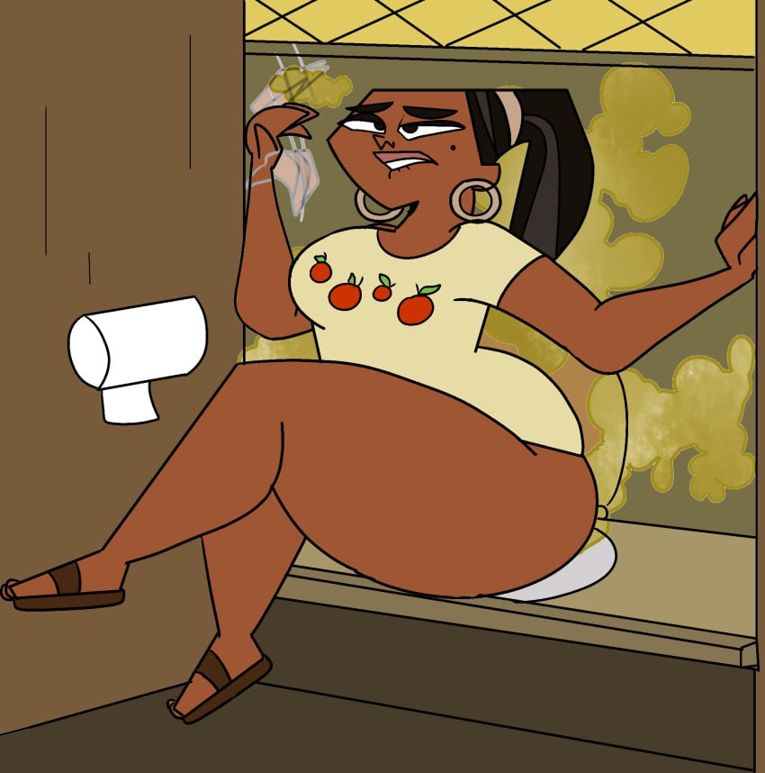 1girls ass big_ass big_breasts big_butt breasts cartoon_network color_edit colored colorized dark-skinned_female dark_skin edit edited existimatio3 fart fart_cloud fart_everywhere fart_fetish fart_in_toilet farting farting_in_toilet farts female huge_ass hyper_ass hyper_butt large_ass large_breasts leshawna_(tdi) line_art looking_back recolor recolored smell smelly stink stinky thick_thighs thighs third-party_edit toilet toilet_fart toilet_paper toilet_seat toilet_stall toilet_use total_drama_island voluptuous wide_hips