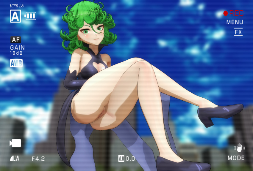 1girls 3d ass female female_only filming green_eyes green_hair htr18 one-punch_man pussy solo tagme tatsumaki