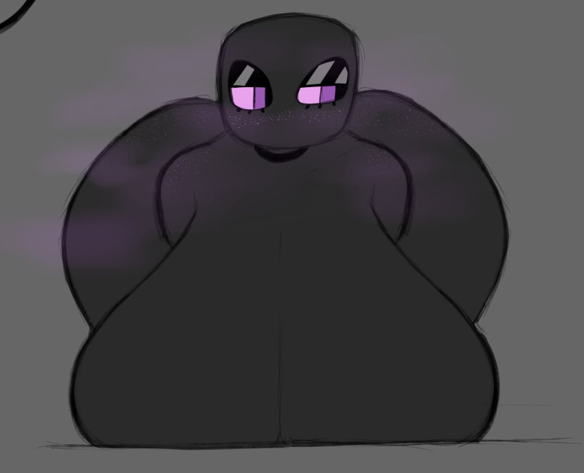 ass ass_bigger_than_head ass_up big_ass big_breasts big_butt big_thighs breasts breasts_bigger_than_head breasts_out cumlord cumlord_(artist) enderwoman freckles gray_background grey_background huge_ass huge_breasts just_coffee minecraft purple_eyes thick thick_ass thick_thighs