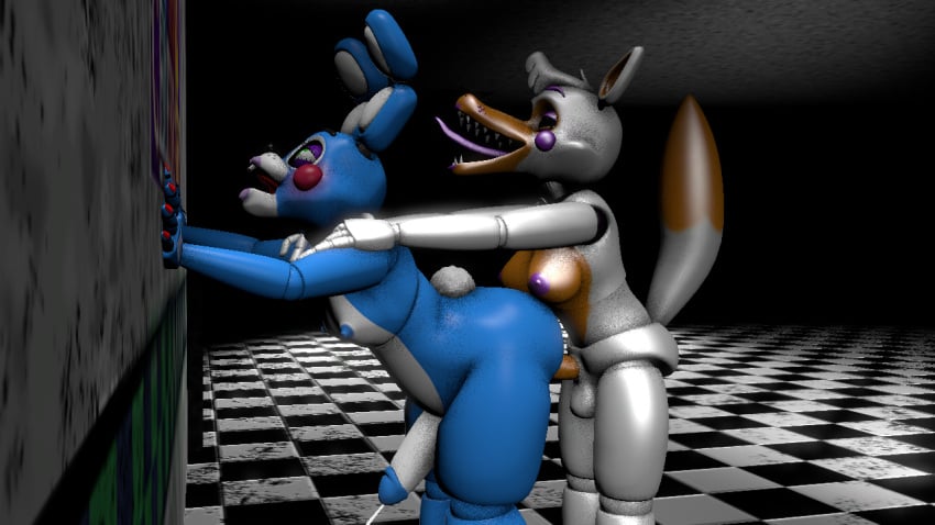 anthro anthro_on_anthro blue_body cumming_from_anal_sex cumming_while_penetrated doggy_style doggy_style_position femboy five_nights_at_freddy's five_nights_at_freddy's:_sister_location five_nights_at_freddy's_2 fnaf furry furry_only futa/male futanari lolbit_(fnaf) scottgames sfmjake33 tail toy_bonnie toy_bonnie_(fnaf) visible_nipples