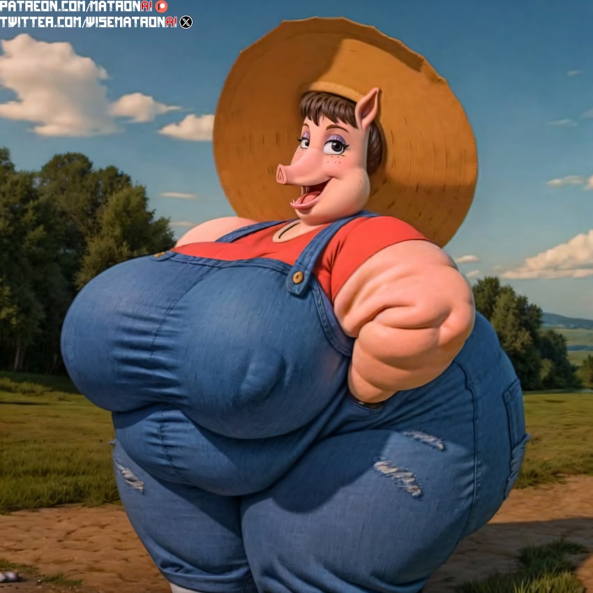 1girls 4k ai_generated anthro aunt_jane aunt_jane_cornfed_(duckman) bbw chubby chubby_anthro chubby_female duckman farm farmer female female_focus female_only highres massive_ass massive_breasts massive_butt massive_thighs matronai_(artist) mature mature_female mature_woman obese obese_anthro obese_female overweight overweight_female patreon patreon_username pig pinup plump solo ssbbw stable_diffusion thick_thighs twitter_username wide_hips