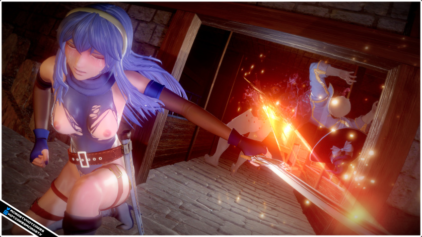 1boy 1girls 3d alternate_costume attack bare_thighs blue_hair blue_nails blue_one-piece_swimsuit blue_swimsuit boots breasts breasts_out broken_rape_victim castle clenched_teeth closed_eyes crying death defeated exposed_breasts exposed_pussy falchion_(fire_emblem) female_focus femsub fingerless_gloves fire_emblem fire_emblem_awakening gloves hotcakesmcnasty instant_loss long_hair lucina_(fire_emblem) male male_death maledom nail_polish nintendo nipples one-piece_swimsuit outdoors rape slave small_breasts solo_focus swimsuit sword thighs tiara torn_clothes weapon