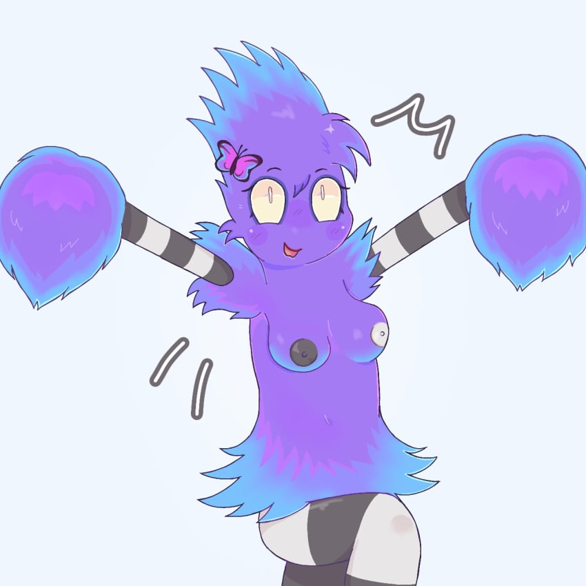 female female_focus female_only hair_ornament jumping msm my_singing_monsters pom_poms pomily pompom_(my_singing_monsters) purple_fur rare_pompom small_breasts solo solo_female weird