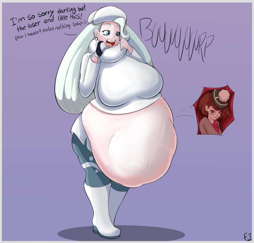 belch belching burp burping f/f female gloria gloria_(pokemon) human_pred human_prey melony melony_(pokemon) milf pokegirl pokemon pokemon_swsh pred prey same_size struggling unwilling vore