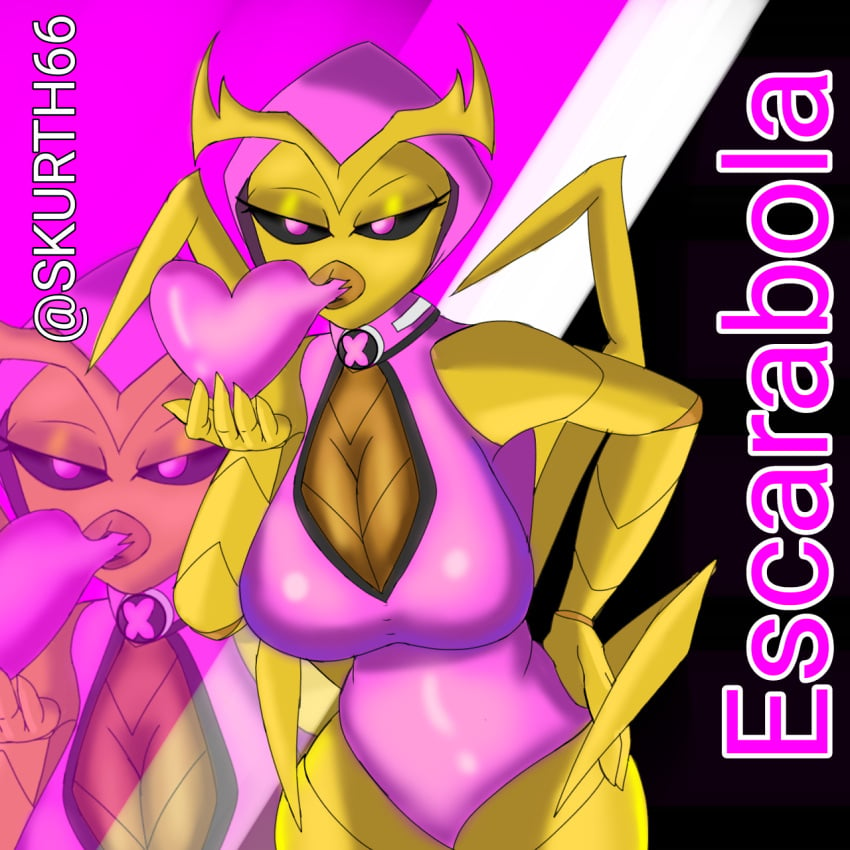 alien_girl ball_weevil ben_10 big_breasts chaquetrix fanart heart humanoid insects pink_eyes skurth66