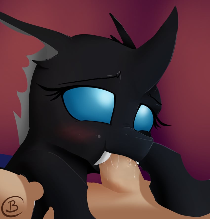 changeling cloaked_banshee fellatio female feral human human_male male male_human/female_feral mammal my_little_pony oral saliva sex