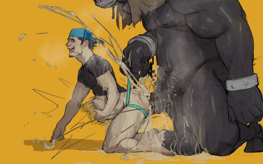 2boys absurdres ahe_gao anthro_on_human aqua_male_underwear backwards_hat bara baseball_cap belly_bulge character_request clothed_sex cum cum_overflow doggy_style facial_hair from_side furry furry_male furry_with_non-furry gay goatee hat head_out_of_frame highres huge_cock hyper incubear inflation interspecies jockstrap junpei_iori large_hands male_focus male_only male_underwear male_underwear_pull medium_sideburns megami_tensei minotaur_(persona) motion_blur multiple_boys muscular muscular_male nipples no_pants panting penis persona persona_3 persona_4 persona_4_arena persona_4_arena_ultimax profile rough_sex shadow_(persona) short_hair sideburns_stubble size_difference solo_focus speed_lines stomach_bulge stomach_deformation stubble testicles thick_eyebrows thick_thighs thighs tongue tongue_out uncensored underwear yaoi