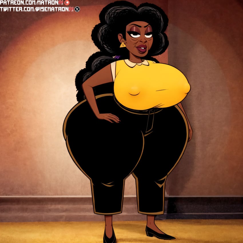 4k ai_generated bbw big_ass big_breasts big_butt breasts chubby chubby_female clothing dark-skinned_female dark_body dark_skin disney disney_channel female female_focus female_only gilf gmilf granny highres large_ass large_breasts large_butt larger_female marvel massive_ass massive_breasts massive_butt massive_thighs matronai_(artist) mature mature_female mature_woman mimi_lafayette moon_girl_and_devil_dinosaur nipples old_woman older_female patreon patreon_username pinup plump solo solo_female solo_focus ssbbw stable_diffusion thick thick_ass thick_legs thick_thighs twitter_username woman