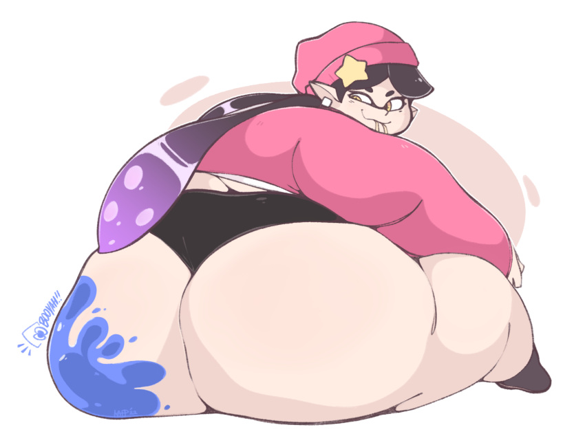 1girls ass bbw callie_(splatoon) cute_face fat fat_ass fat_butt fat_female fat_woman female female_focus gigantic_ass huge_ass huge_thighs hyper hyper_ass kappallnight looking_back morbidly_obese morbidly_obese_female obese obese_female overweight overweight_female sitting solo solo_female solo_focus splatoon ssbbw the_kappass thick_thighs thighs