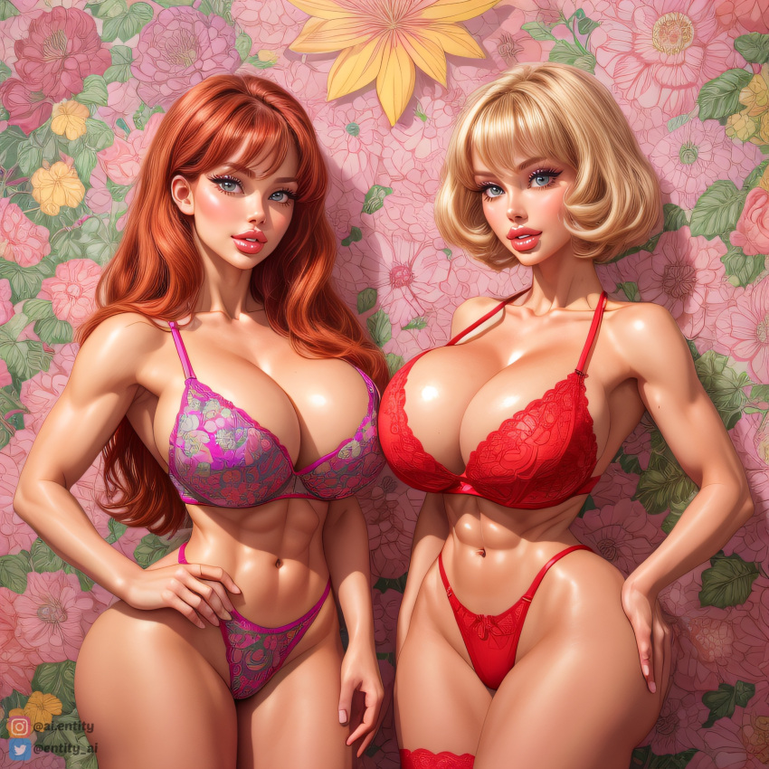 2girls ai_generated big_breasts entity_ai female_only solo solo_female