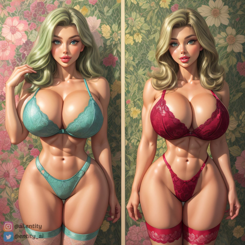 2girls ai_generated big_breasts entity_ai female_only solo solo_female