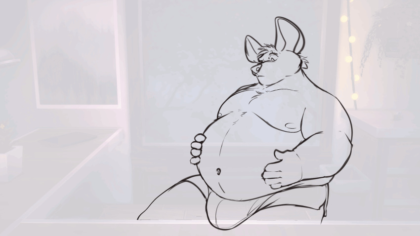 animated animation fat furry furry_male furry_only gif male male_only mosin obese obese_anthro obese_male overweight overweight_anthro overweight_male sketch unfinished weight_gain