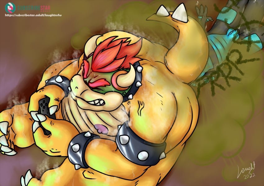 absurd_res anthro bowser dragon duo facefarting facesitting fart hi_res laught lizard male male/male mario_(series) mythological_creature mythological_scalie mythology nintendo reptile scalie sitting_on_another turtle