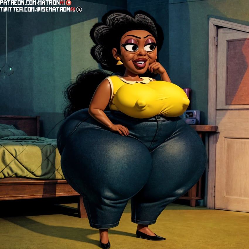 4k ai_generated bbw big_ass big_breasts big_butt breasts chubby chubby_female clothing dark-skinned_female dark_body dark_skin disney disney_channel female female_focus female_only gilf gmilf granny highres large_ass large_breasts large_butt larger_female marvel massive_ass massive_breasts massive_butt massive_thighs matronai_(artist) mature mature_female mature_woman mimi_lafayette moon_girl_and_devil_dinosaur nipples old_woman older_female patreon patreon_username pinup plump solo solo_female solo_focus ssbbw stable_diffusion thick thick_ass thick_legs thick_thighs twitter_username woman