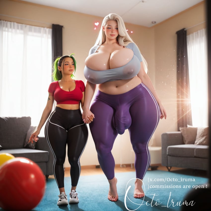 1futa 1futa1girl 2girls age_difference ai_generated areolae_visible_through_clothing ass_bigger_than_head barefoot big_ass big_balls big_breasts big_penis breasts breasts_bigger_than_head cameltoe cleavage cleavage_overflow clothed clothing colored_hair crop_top curvaceous curvy curvy_figure duo duo_female duo_focus embarrassed feet female female_only flaccid flaccid_penis futanari gigantic_balls gigantic_penis holding_hands hourglass_figure huge_areolae huge_ass huge_balls huge_breasts huge_cock huge_thighs human hyper_ass hyper_balls hyper_breasts hyper_penis imminent_sex intersex jogging large_breasts large_female larger_futanari leggings melony_(pokemon) navel nemona_(pokemon) nipple_bulge nipples nipples_visible_through_clothing octo_iruma olive_skin penis penis_bigger_than_head penis_bulge penis_visible_through_clothing pokemon realistic size_difference smaller_female soft sportswear t-shirt tall tall_female thick_thighs vagina_visible_through_clothing venus_body voluptuous white_hair wide_hips