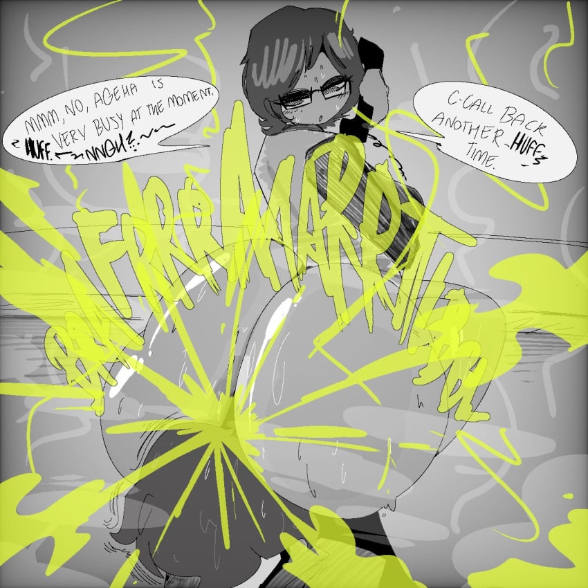 1boy 1girls ass ass_focus big_ass big_breasts big_butt breasts bubble_butt butt dialogue facesitting fart farting_in_face female huge_ass limbus_company male male/female murakumozoea musk original_character outis_(limbus_company) project_moon short_hair sweat sweating tagme text tuppenjskewer
