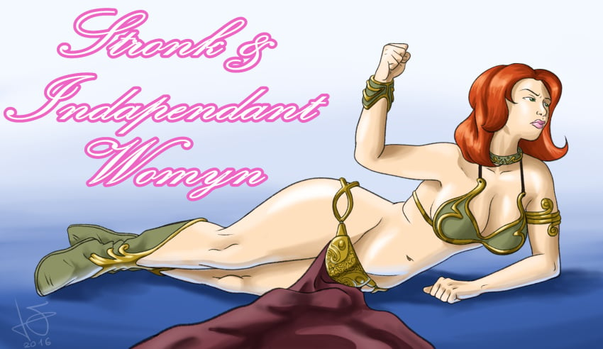 belly_dancer belly_dancer_outfit black_widow_(marvel) boots bracelet cleavage crossover_cosplay draw-fiend green_eyes harem_girl harem_outfit large_breasts loincloth marvel marvel_comics natasha_romanoff orange_hair slave slave_bikini slave_collar slave_leia_(cosplay) slave_outfit slavegirl star_wars thick_thighs