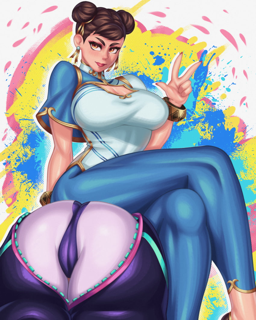 big_breasts breasts chun-li fanart female female_only flatillustratorkhan howardk juri_han nsfw pixiv_link street_fighter tagme