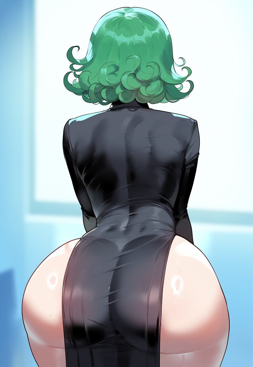 ai_generated breasts curvy dark-skinned_male dark_skin female green_eyes green_hair interracial juuicyai light-skinned_female light_skin male narrow_waist one-punch_man outdoors small_breasts tatsumaki thick_thighs wide_hips