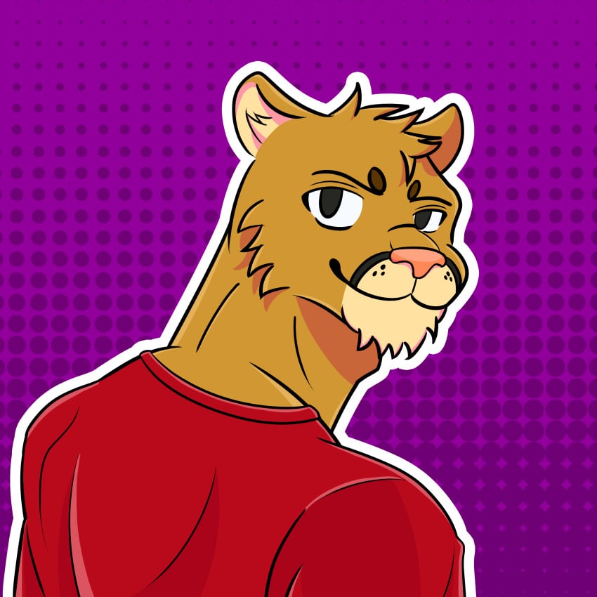 anthro clothing cougar feline furry_ears head_tuft male mammal muscular_anthro muscular_male neruk pink_nose smiling_at_viewer spiky_hair spotted_markings tan_fur whisker_markings whisker_spots yellow_body yellow_fur