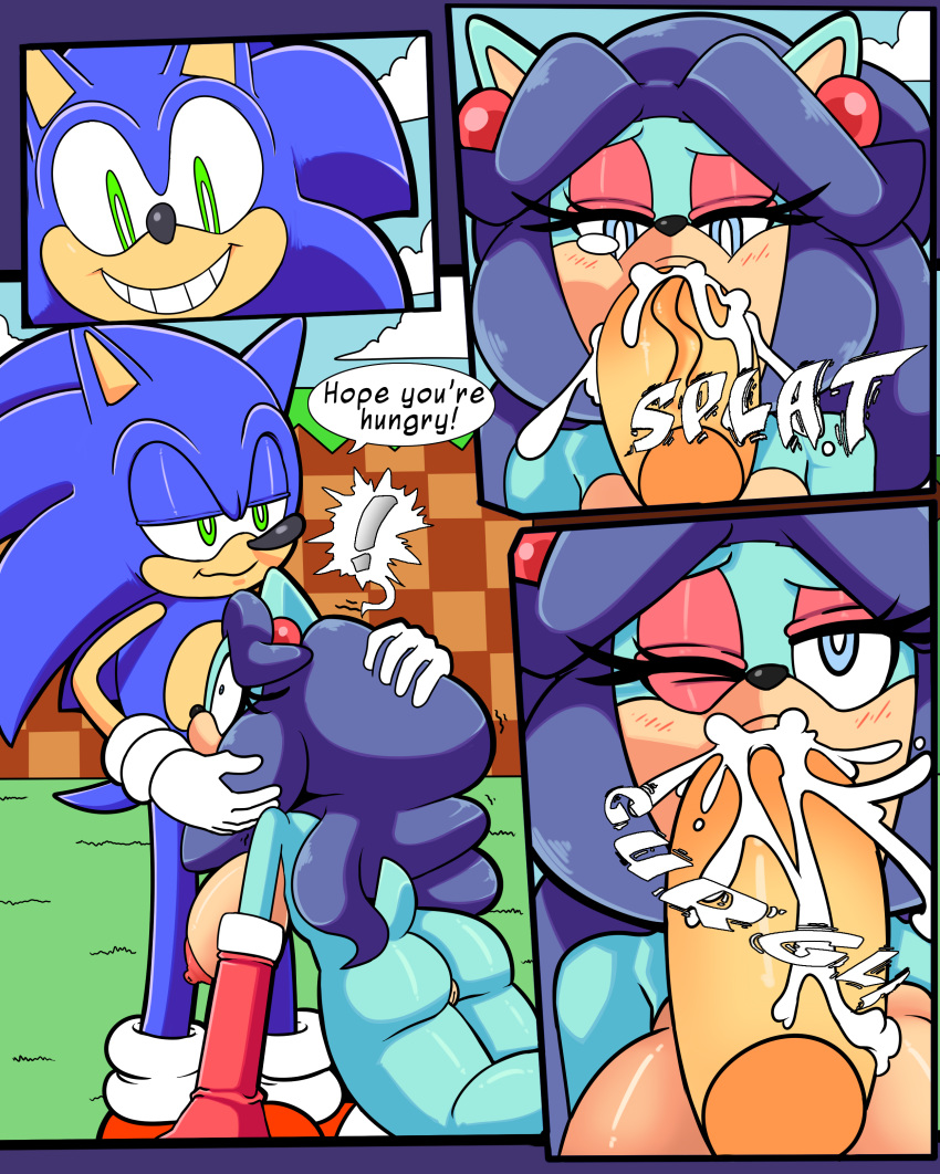 adventures_of_sonic_the_hedgehog big_breasts big_penis breasts breezie_hedgebot_robotnik breezie_the_hedgehog cloudz comic cum cum_in_mouth cum_inside fellatio female hedgehog huge_cock male mammal nude oral penis sonic_(series) sonic_the_hedgehog superbunnygt text