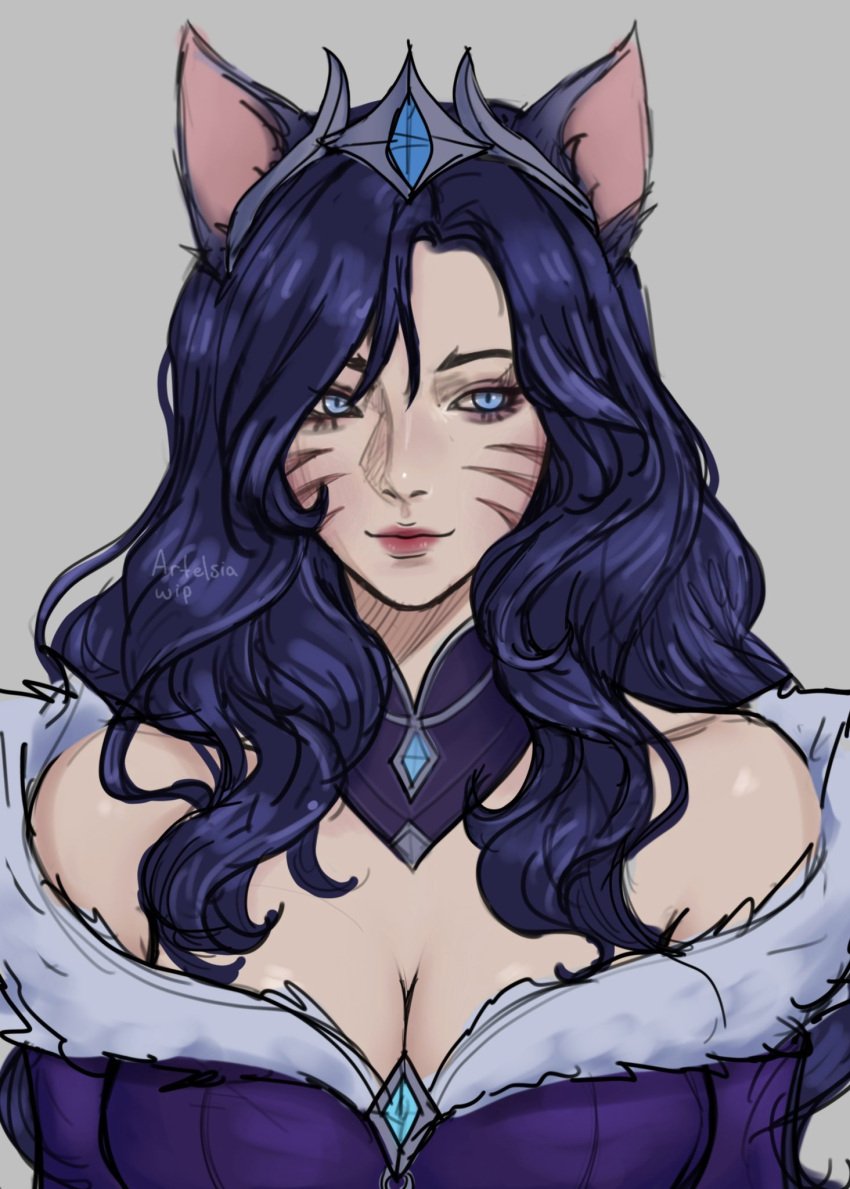 1girls ahri artelsia artist_name female female_focus female_only league_of_legends midnight_ahri