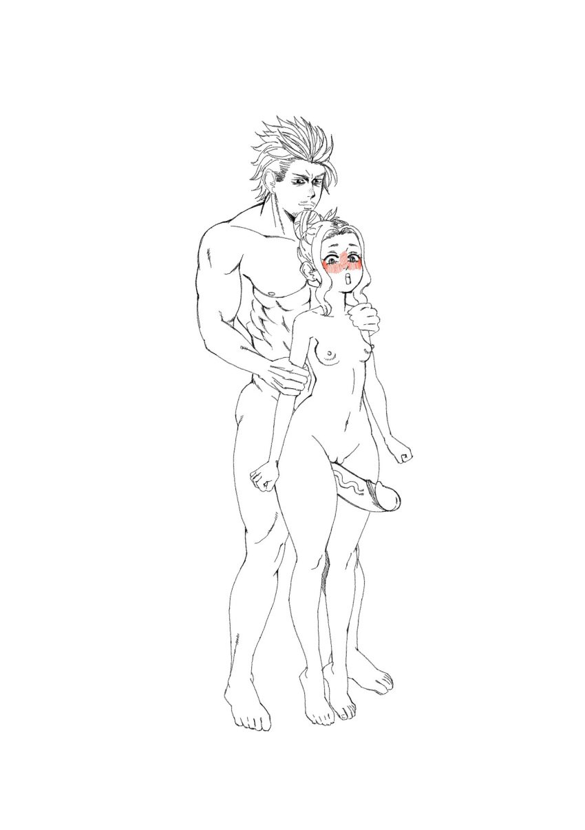 bigger_male black_clover charmy_papittoson dick dick_between_thighs height_difference muscular muscular_male petite petite_body scharlottelambo shortstack size_difference sketch small_boobs small_breasts smaller_female tippy_toes wip yami_sukehiro