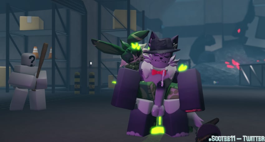 2boys 3d anon anthro cum cum_in_ass cum_inside fed_(kaiju_paradise) furry furry_only gay green_body green_fur grey_fur kaiju_paradise nuclear_rabbit_(kaiju_paradise) penis rabbit red_eyes roblox roblox_game robloxian sootee11 tagme