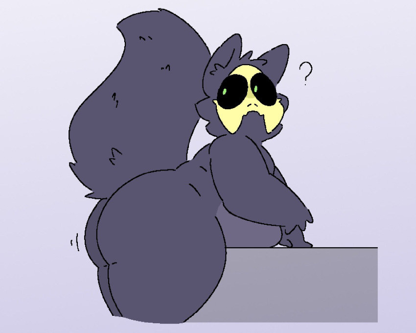 1other ? ambiguous_gender big_ass black_body boplett bubble_butt chubby fluffy_tail furry huge_ass looking_away side_view skull_face thick_ass thick_thighs wide_hips