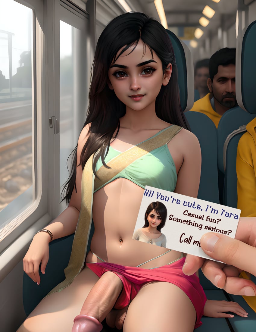 1futa 2020s 2024 absurd_res absurdres ai_generated balls big_penis black_hair blt_killer bottomless casual casual_nudity collarbone day english_text eye_contact futa_focus futa_only futanari half-erect hi_res high_resolution highres human human_only indoors inside inviting large_penis long_hair looking_at_viewer navel nipples original original_character partially_clothed penis photo pov pov_eye_contact public public_nudity public_transport sitting small_breasts smile smiling smiling_at_viewer solo_focus stable_diffusion tara_futa testicles text train uncensored