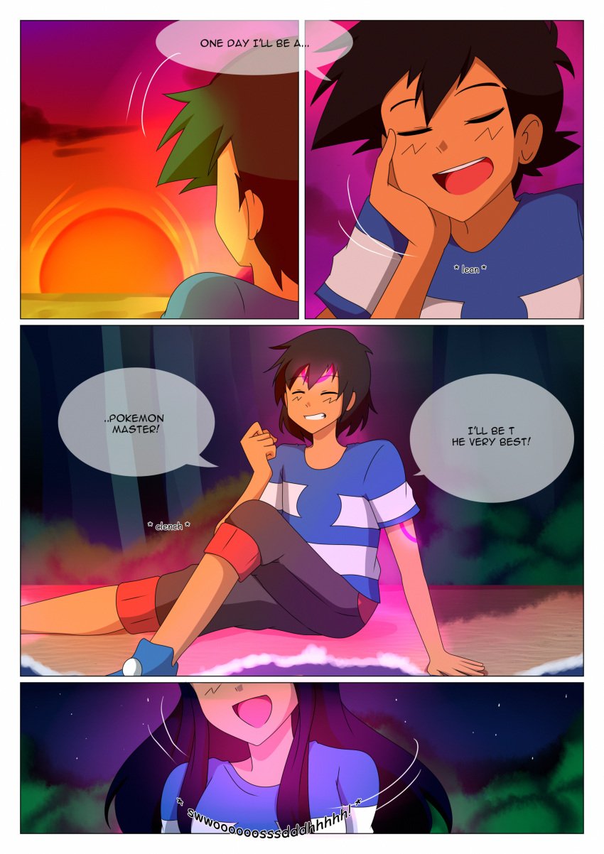 1boy comic hair_growth mid-transformation pokemon pre-transformation satoshi_(pokemon) trainerashandred transformation