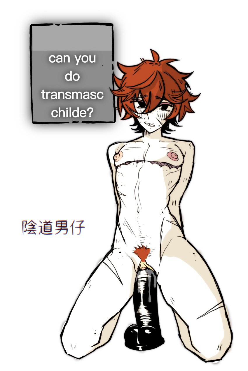 childe_(genshin_impact) cuntboy cuntboy_only dildo dildo_in_pussy genshin_impact intersex mastectomy_scar pubic_hair red_hair request requested riding riding_dildo scar scars skinny skinny_male submissive_male tartaglia_(genshin_impact) trans_man vaginal_fluids