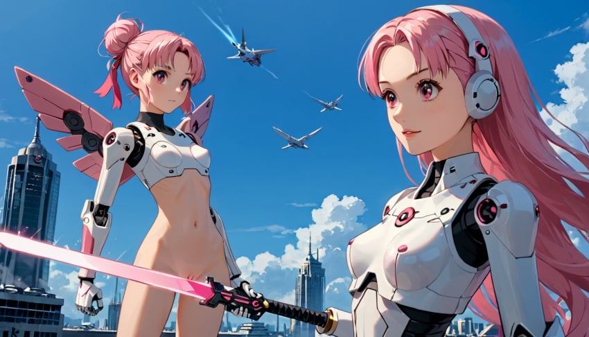 ai_generated android before_anal before_oral before_rape before_sex legs mech_unit_jenv13 mechanical_wings multiple_girls original_character pink_eyes pink_hair pose posing pussy robot robot_girl robot_humanoid robot_joints robotic_arm robotic_legs shaved_pussy terror139 thighs