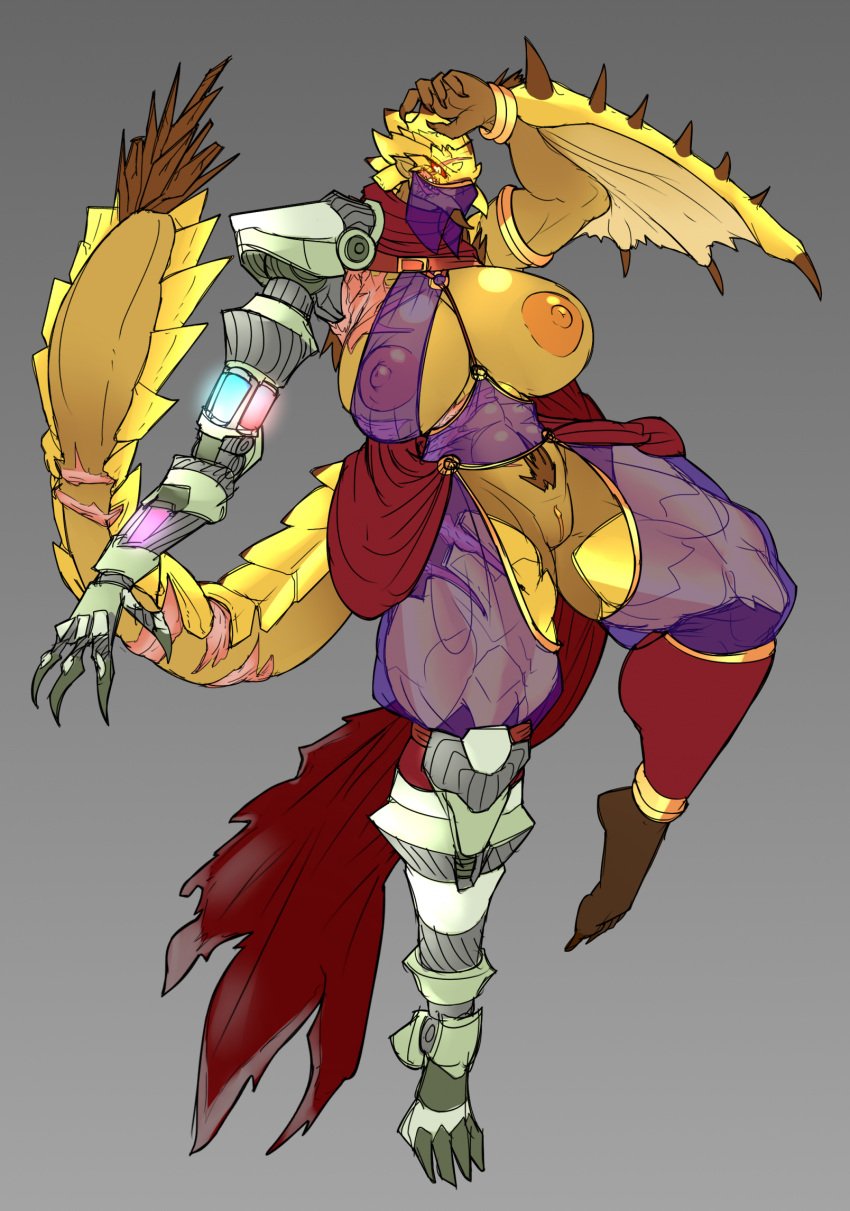 2025 abs anthro areola athletic athletic_anthro athletic_female big_breasts biped breasts capcom chorsinnell39 clothing digital_media_(artwork) dragon facial_scar female female_anthro flying_wyvern genitals gold_rathian hi_res huge_breasts ineffective_clothing membrane_(anatomy) membranous_wings missing_arm missing_leg monster_hunter mythological_creature mythological_scalie mythology nipples prosthetic prosthetic_arm prosthetic_leg prosthetic_limb pussy rath_wyvern rathian scalie scar scars_all_over spiked_tail spikes spikes_(anatomy) tail translucent translucent_clothing veil winged_arm wings yellow_body