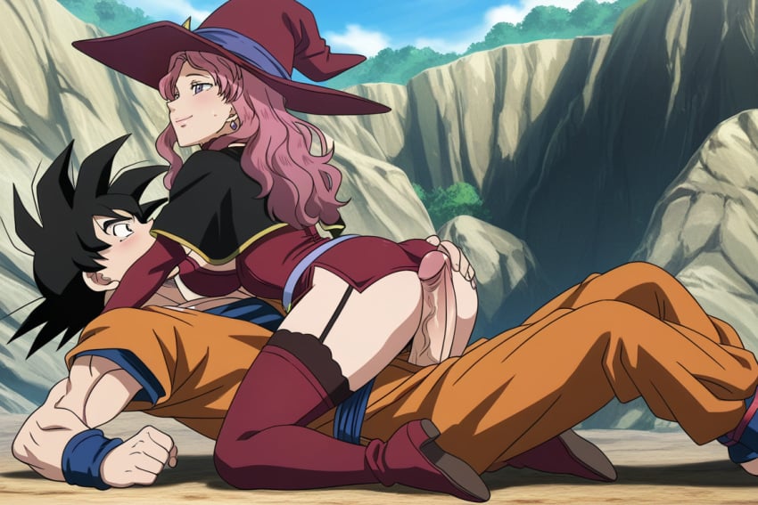 ass ass_grab ass_job before_sex big_penis black_clover cowgirl cowgirl_position dragon_ball dragon_ball_super dragon_ball_z erect_penis erection excited goku groping groping_ass horny_female horny_male hug looking_at_another lying_down nice_ass on_top outside sexy sexy_pose son_goku thighhighs vanessa_enoteca