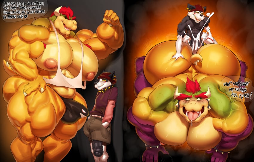 2boys anal anal_sex anthro anthro_on_anthro ass ass bowser bubble_ass bubble_butt canid canine chest clothing cum cum_in_anus daddy daddy_penetrated dilf doggy_style ejaculation fat_ass fat_butt front_view front_view_butt furry furry_only gay gay_sex hyper_muscles hyper_pecs hyper_pectorals instant_loss instant_loss_2koma interspecies justmegabenewell koopa large_pectorals larger_male male male_focus male_only mammal manboobs mario_(series) massive_ass massive_butt massive_pecs moobs muscles muscular wolf