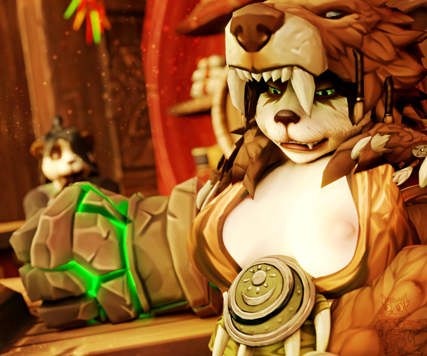 3d 3d_(artwork) blizzard_entertainment caught caught_masturbating female female_only kingofdracthyr masturbation nipple_slip pandaren pandaren_female tagme warcraft world_of_warcraft