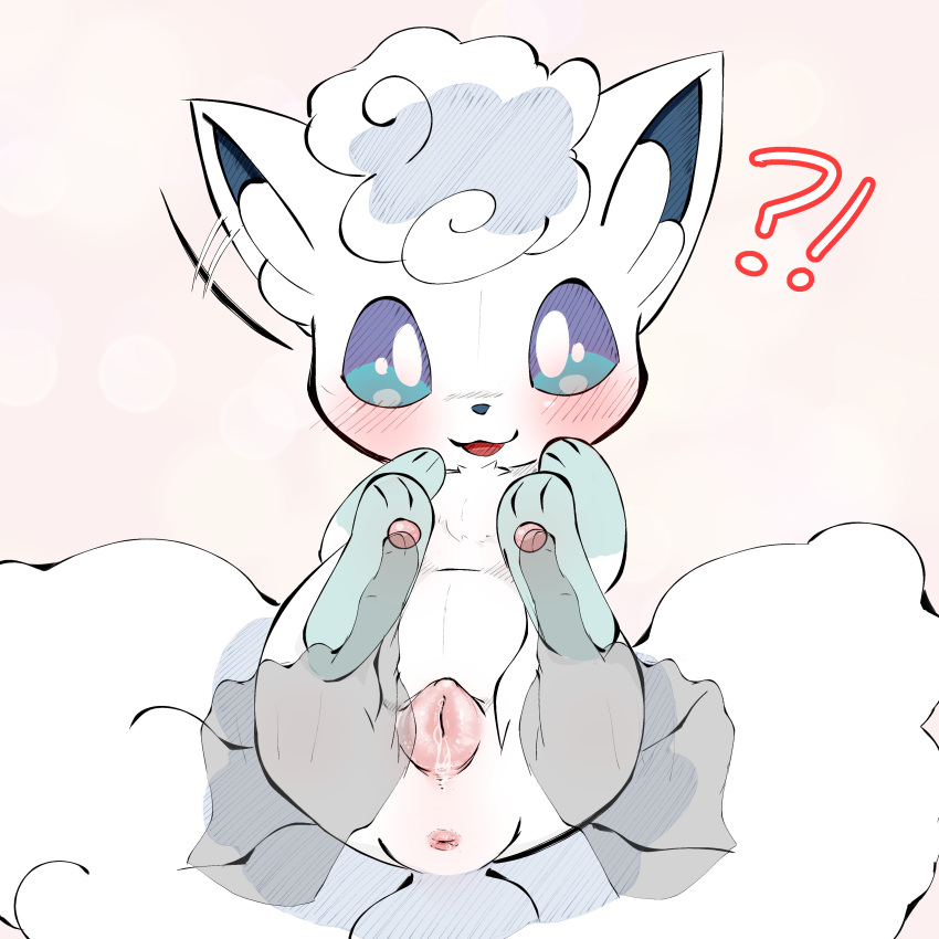 !? :3 absurdres alolan_vulpix anus blue_sclera blush colored_sclera commentary dated_commentary disembodied_limb ear_wiggle english_commentary female fox from_above full_body happy highres legs_up looking_at_viewer lying motion_lines on_back open_mouth pawpads pink_background pokemon pokemon_(species) poking pov pussy pussy_juice red_leopard short_hair smile solo_focus straight-on uncensored vulpix white_eyes white_hair zoophilia