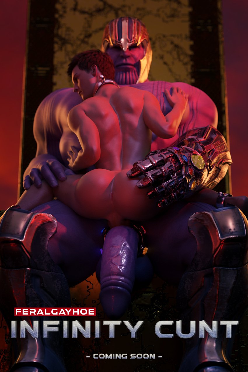 anus ass balls bara big_penis cock_ring feralgayhoe gay male male/male male_nipples male_only manly marvel marvel_comics mature_male muscular_male nipples nude penis peter_parker purple_skin size_difference spider-man spider-man_(series) teen_boy thanos