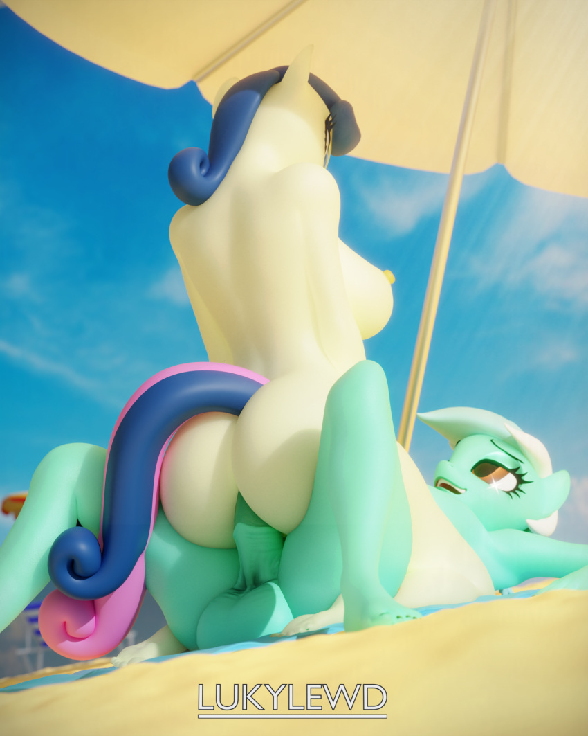 1futa 3d ambiguous_penetration anthro anthrofied areola ass balls beach bonbon_(mlp) breasts cowgirl_position earth_pony equid equine feet female friendship_is_magic from_front_position ftg_crossgender fti_crossgender futanari genitals gynomorph gynomorph/female hasbro hi_res horse humanoid_feet intersex intersex/female lukarts22 lyra_heartstrings_(mlp) mammal my_little_pony nipples nude on_bottom on_top parasol penetration penis plantigrade pony rule_63 sex sex_on_the_beach