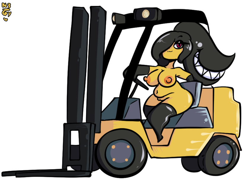 1girls chubby_female female forklift forklift_certified functionally_nude functionally_nude_female looking_at_viewer mawee mawile nokdeusneony pokemon_(species) shortstack smug solo solo_female tagme