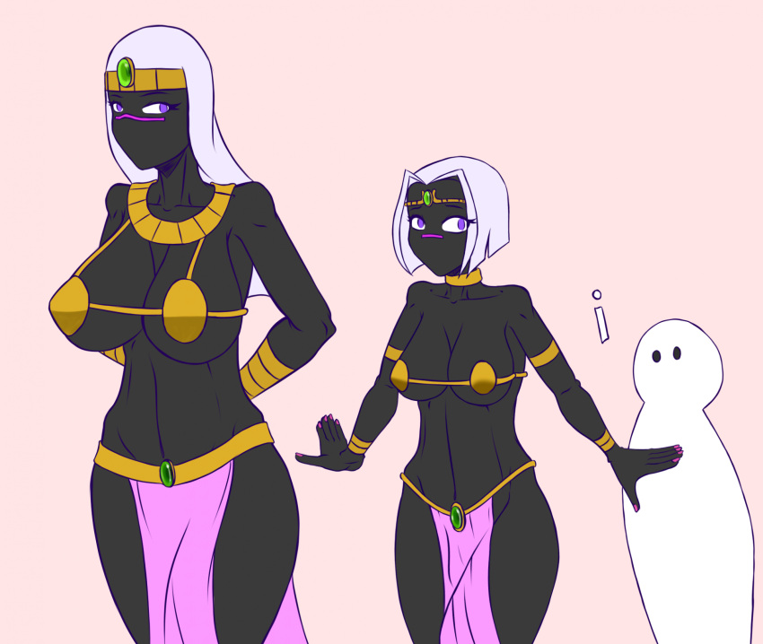 alien alien_girl alien_humanoid anon black_body crown dragonoscuro203 duck_dodgers facial_mark jewelry looney_tunes martian martian_(duck_dodgers) necklace purple_eyes purple_loincloth queen_tyr'ahnee warner_brothers white_hair