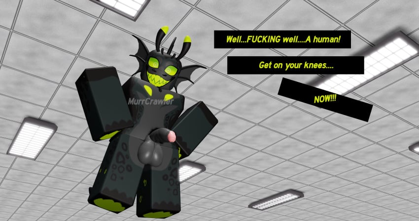 1boy 1male 3d ceiling ceiling_light crazed_expression erection first_porn_of_character floating furry furry_only hands_on_hips male_only molecular_breakdown murrcrawler roblox roblox_game robloxian self_upload solo_male tagme text volt_(molecular_breakdown)