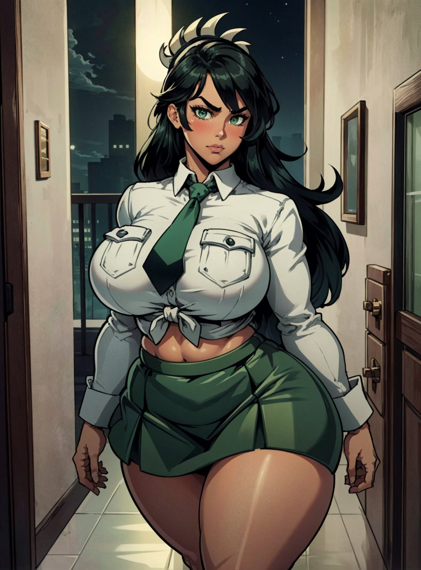 ai_generated female fukua_(skullgirls) looking_at_viewer makimass_ai skullgirls video_games