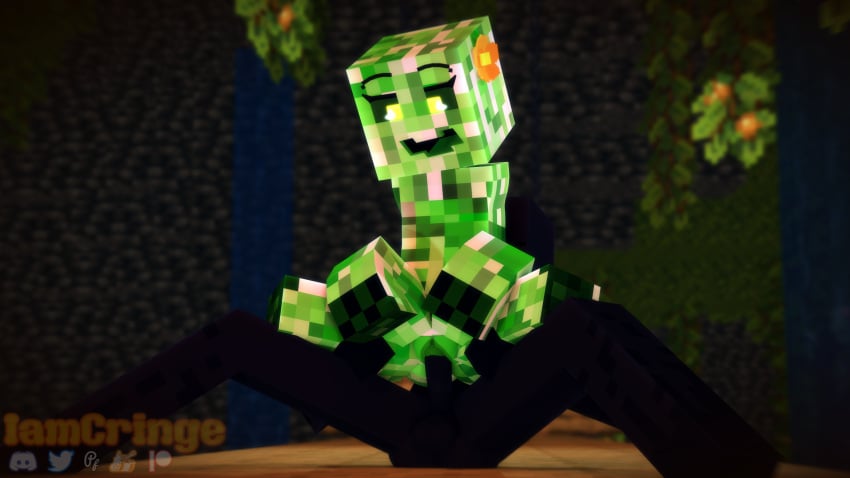 1boy 1girls 3d black_body cave creeper_(minecraft) enderman erect_penis female green_body green_eyes iamcringe looking_pleasured male mine-imator minecraft monster monster_boy monster_girl outside purple_eyes riding underground vaginal_penetration wet_pussy