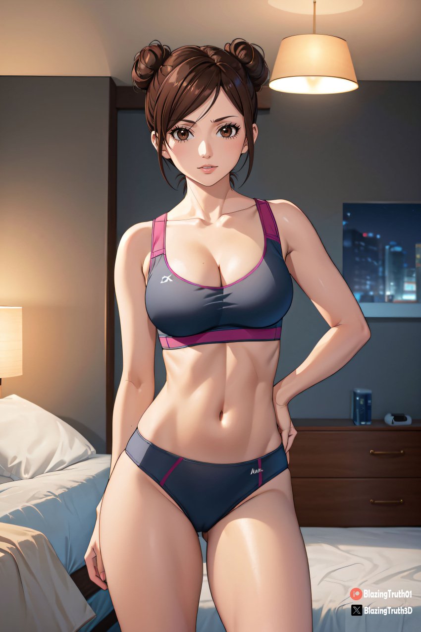 1girls abs ai_generated alternate_costume athletic athletic_female bangs bare_arms bare_legs bare_midriff bare_shoulders bare_thighs bedroom belly belly_button big_breasts blazeren_ai/3d bloomers blush braid breasts brown_eyes brown_hair brunette cameltoe cleavage collarbone curvaceous curvy curvy_body curvy_female curvy_figure double_bun eyelashes facing_viewer female female_only front_view gym_clothes gym_uniform indoors light-skinned_female light_skin looking_at_viewer medium_breasts midriff nai_diffusion naruto naruto:_the_last naruto_(series) naruto_shippuden navel parted_bangs patreon_username petite ponytail realistic_breast_size revealing_clothes sidelocks skimpy skimpy_clothes solo solo_focus sports_bra stable_diffusion standing tenten thick_thighs thighs tight_clothing toned toned_female twin_buns twitter_username url waist_grab watermark web_address wide_hips workout_clothes
