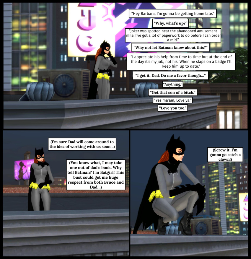 3d barbara_gordon batgirl batman_(series) comic comic_page dc dc_comics devious_desires deviousdesires page_1 pof3445 red_hair sims4 solo the_sims_4