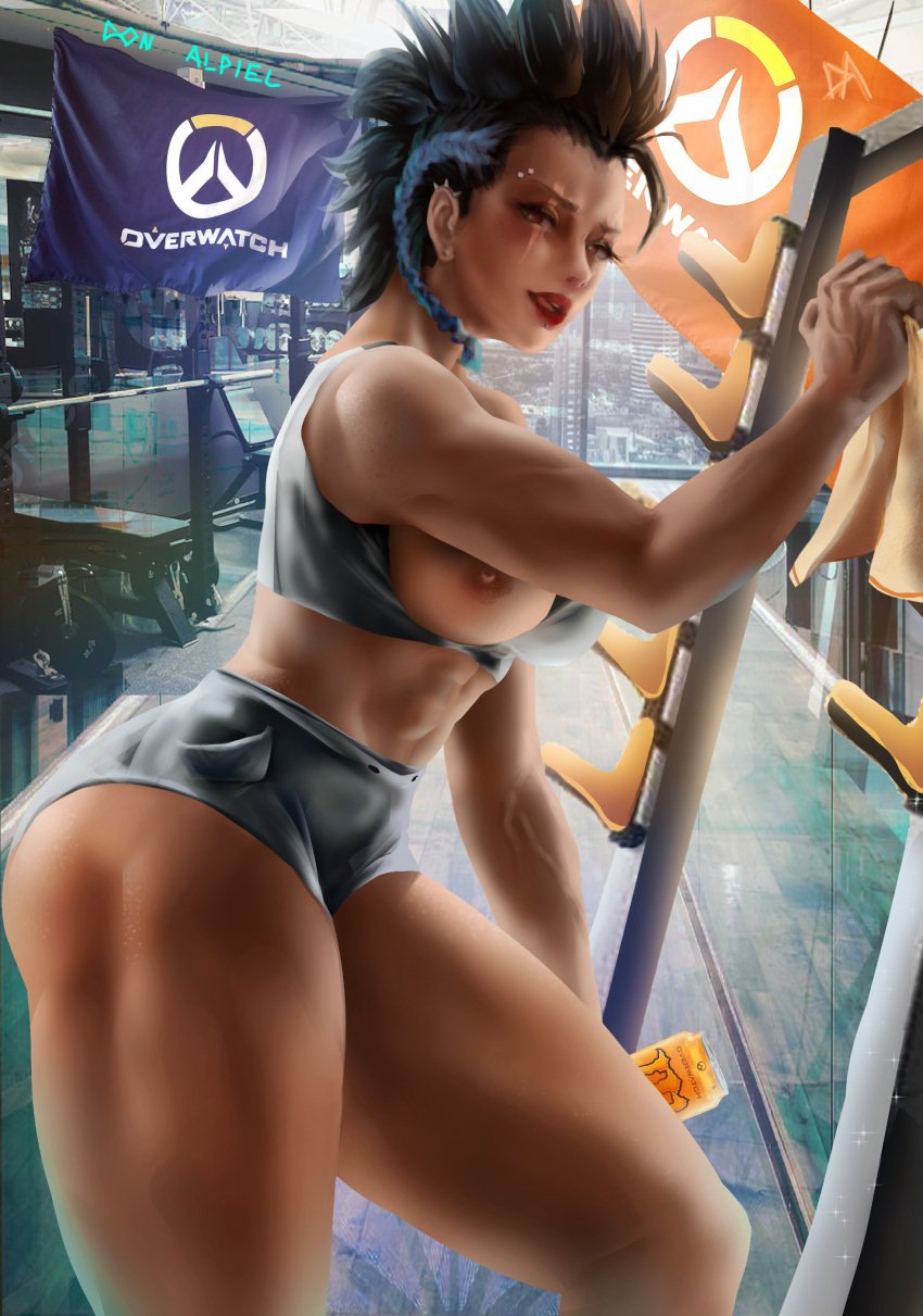 breasts energy_drink gym junker_queen mommy mommy_kink monster_energy monster_energy_drink muscular odessa_stone overwatch overwatch_2 strong_woman thick_thighs